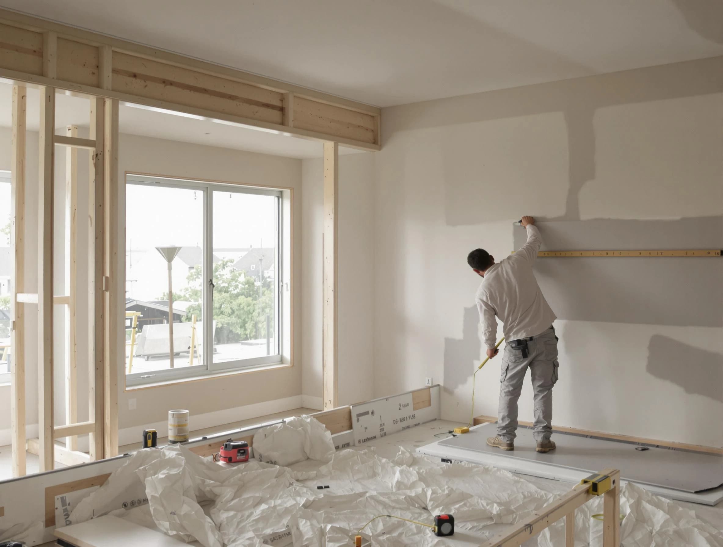 Cuyahoga Falls House Painters installing new drywall in Cuyahoga Falls, OH