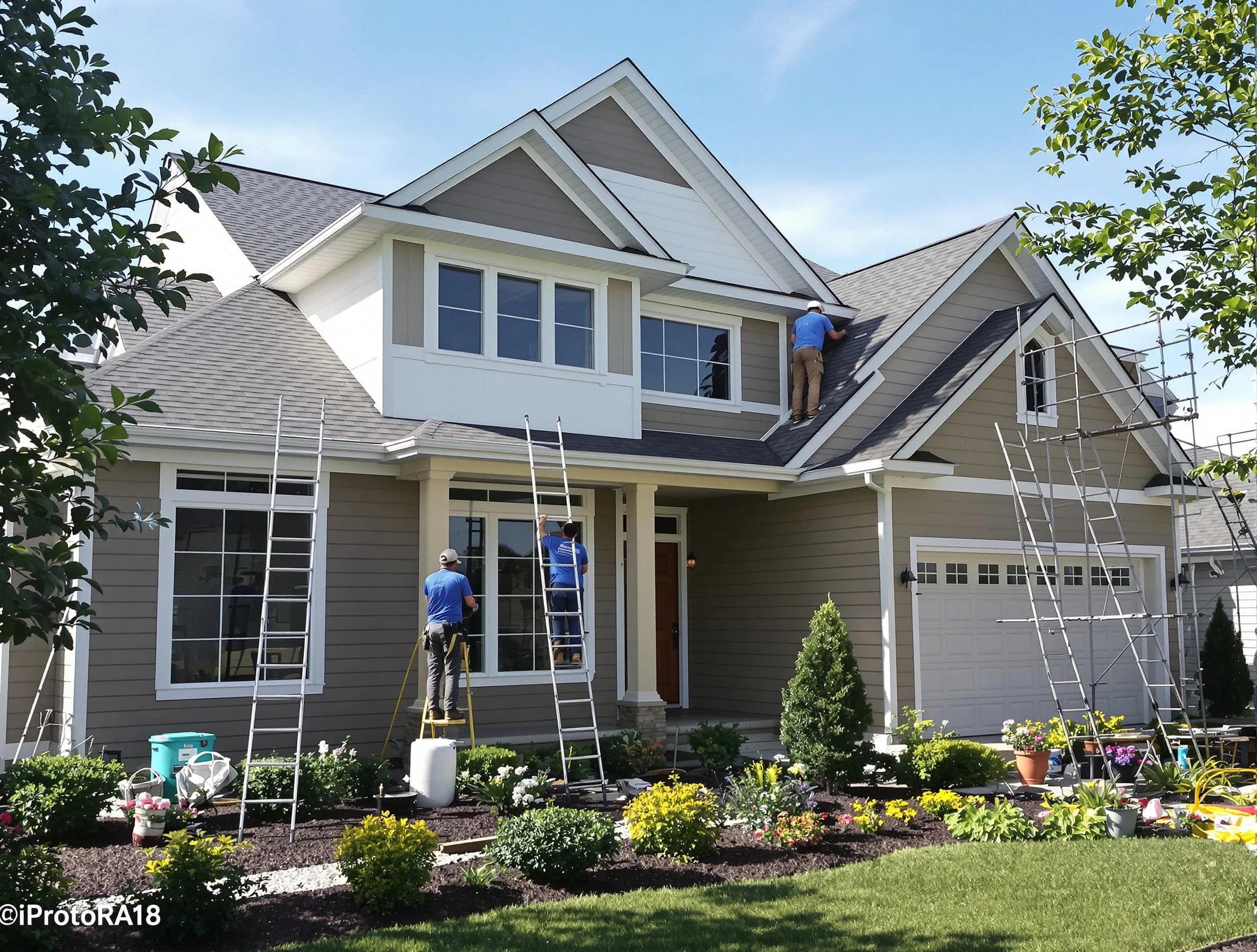 Detailed exterior painting by Cuyahoga Falls House Painters in Cuyahoga Falls