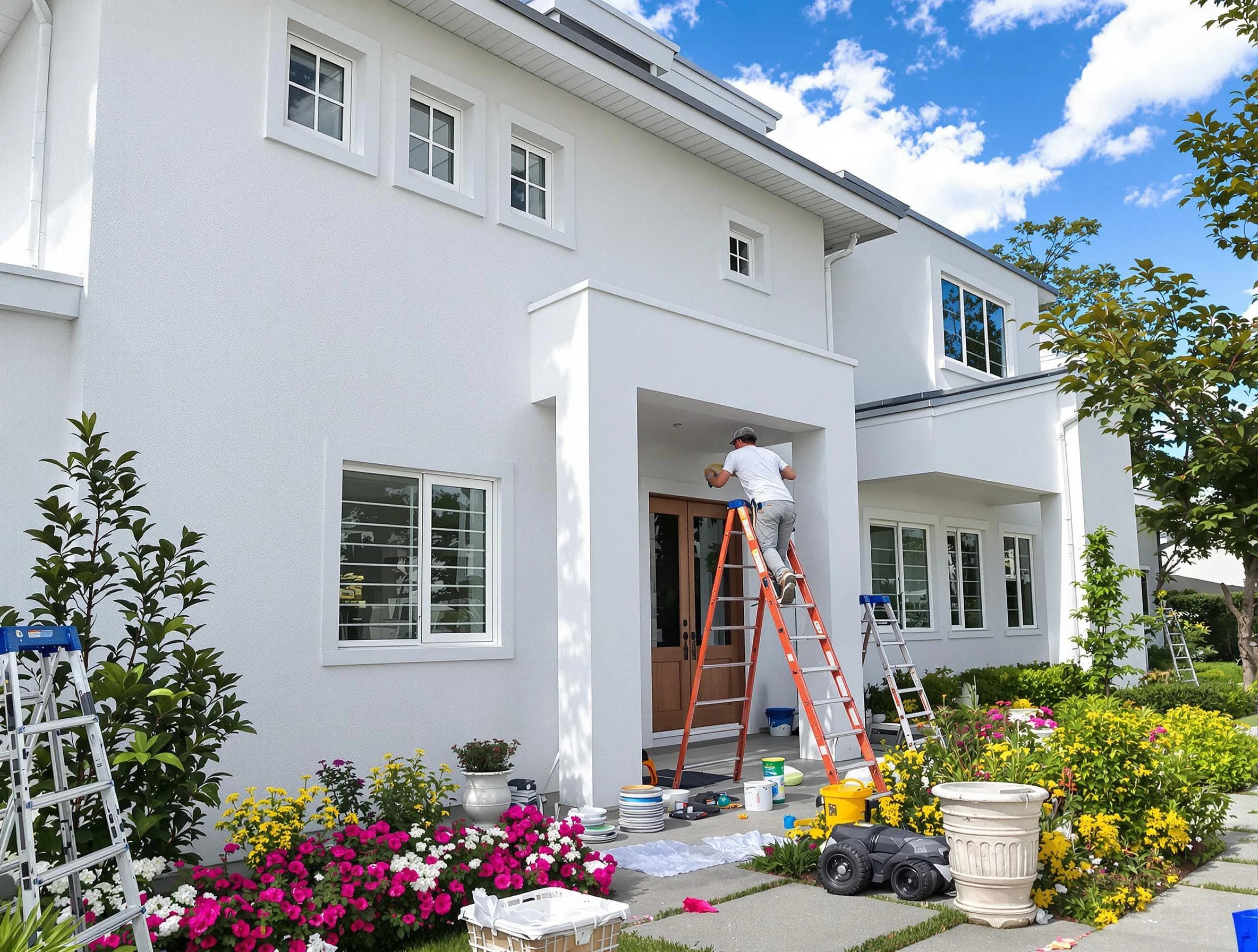 Cuyahoga Falls House Painters team delivering a fresh exterior coat in Cuyahoga Falls, OH