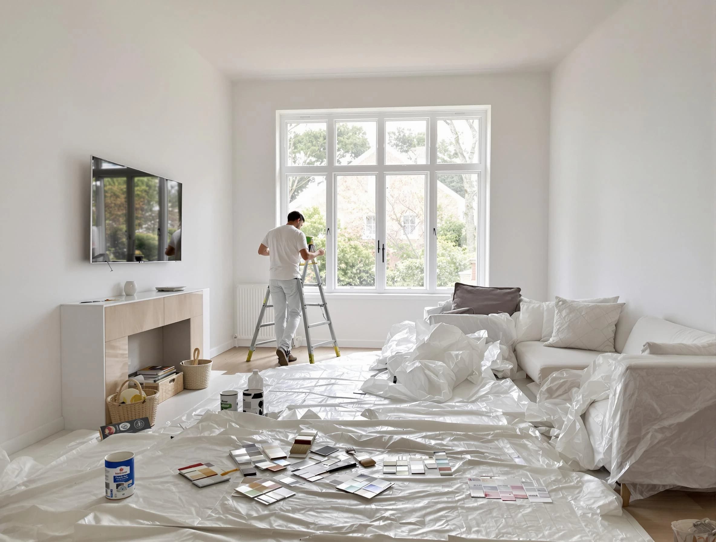 Cuyahoga Falls House Painters professional applying interior paint in Cuyahoga Falls, OH