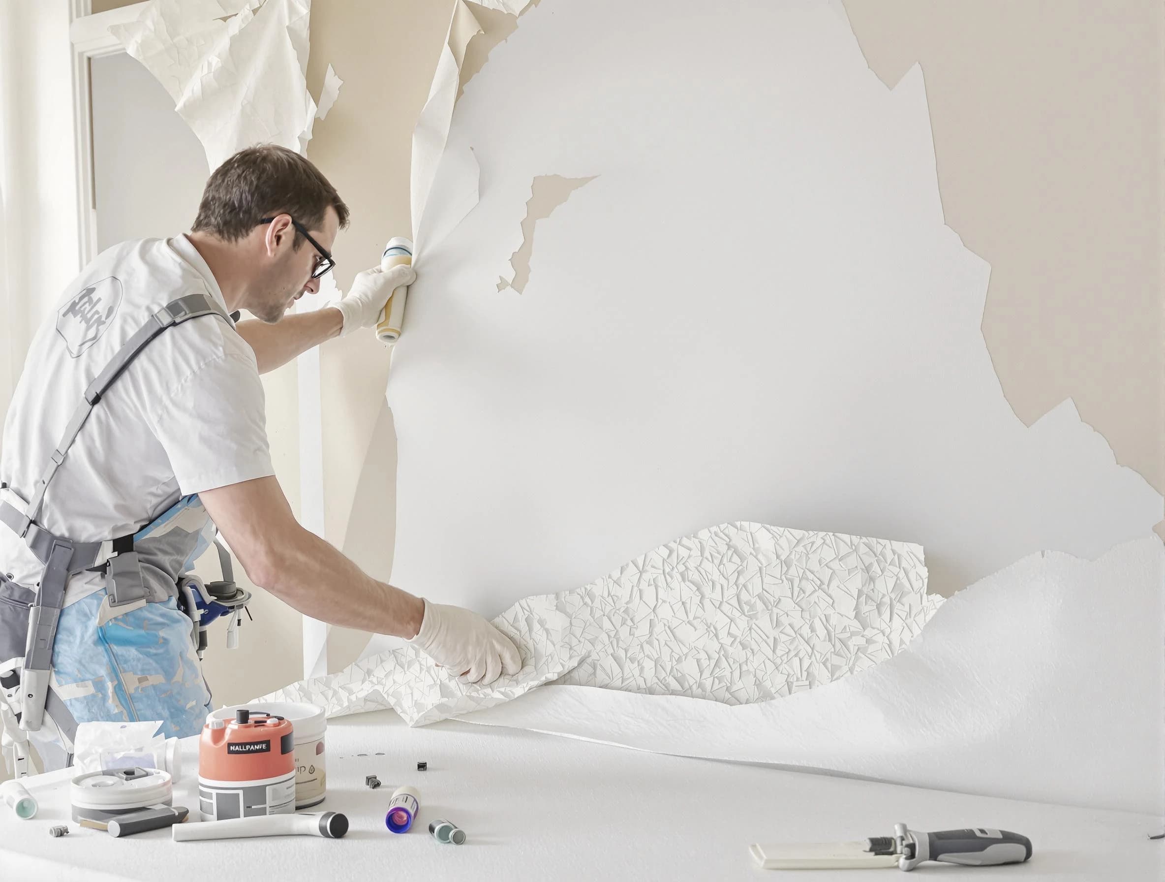 Detailed wallpaper removal and wall prep by Cuyahoga Falls House Painters in Cuyahoga Falls